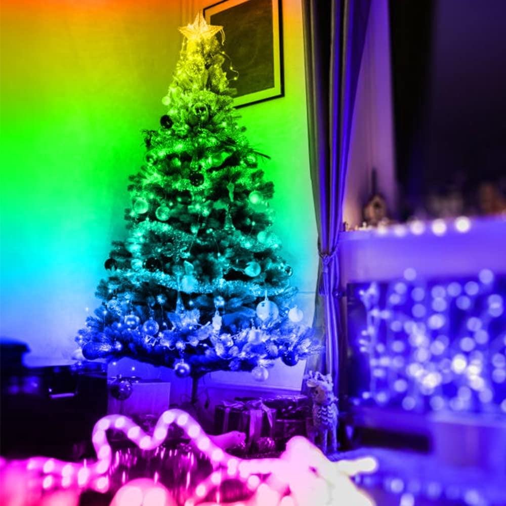 Battery Operated LED Strip Lights 20Ft, Battery Powered LED Strip Lights for Bedroom Color Changing APP Remote, USB Led Lights for TV, Room, Kitchen, Party