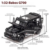 1/32 G700 Alloy Car Model Simulation Toy Diecast Vehicles Off-Road SUV with Sound N Light Collectible Kids&