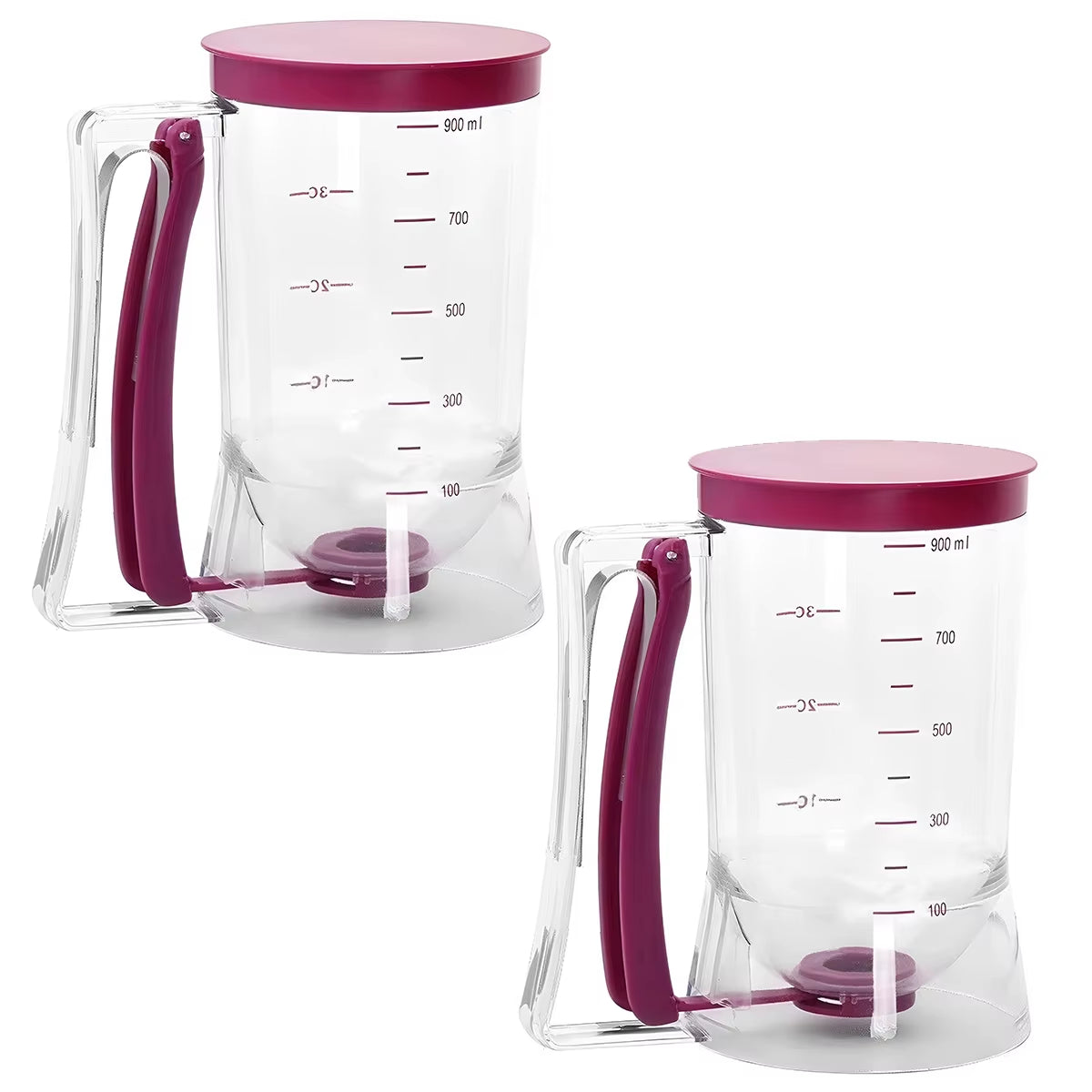Batter Dispenser Hand-Held Graduated Funnel Pastry Dough Dispensador Tools for Pancake Cupcakes Waffles Batter Kitchen Supplies