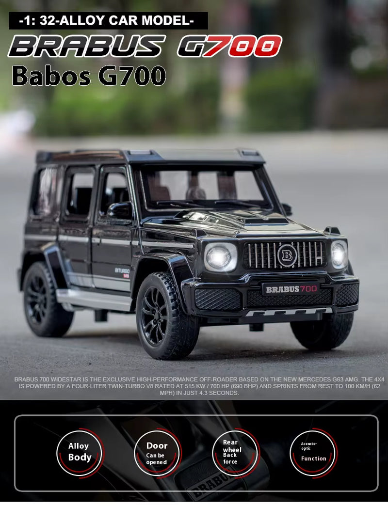1/32 G700 Alloy Car Model Simulation Toy Diecast Vehicles Off-Road SUV with Sound N Light Collectible Kids&